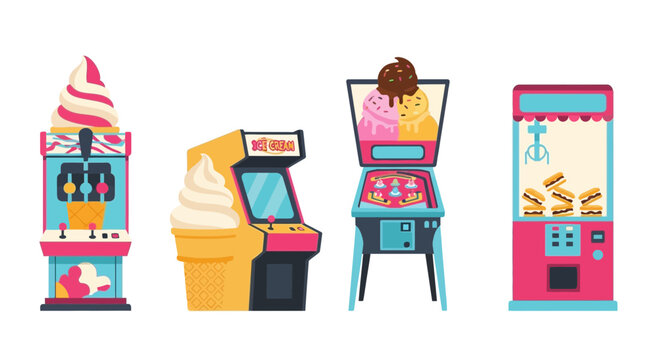 Retro Arcade Games and Treats: Ice Cream & Claw Machine