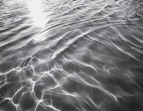 water texture with wave sun reflections on the water overlay effect for photo or mockup organic light gray drop shadow caustic effect with wave refraction of light long banner with copy space
