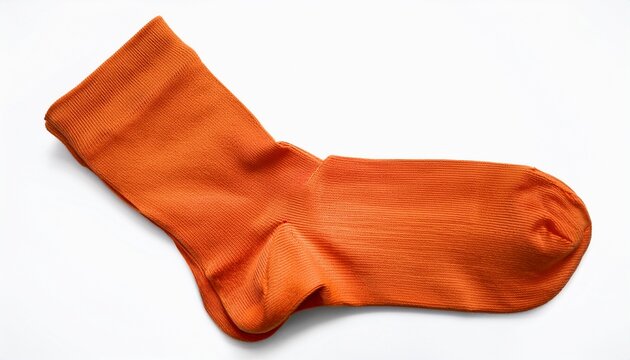 orange socks on an isolated white background