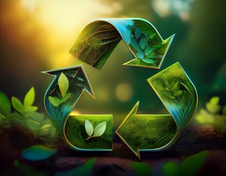 nature s plea through the recycling symbol highlighting the imperative of climate protection and waste minimization 3d rendering
