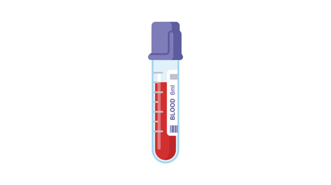 Medical Blood Sample Tube Isolated Transparent Background Vector Illustration