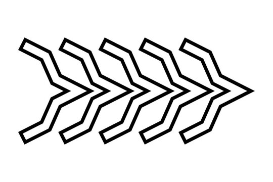 Black Thin Chevron Line Arrow for Minimal Guidance isolated on transparent background pointer forward stroke simple navigation