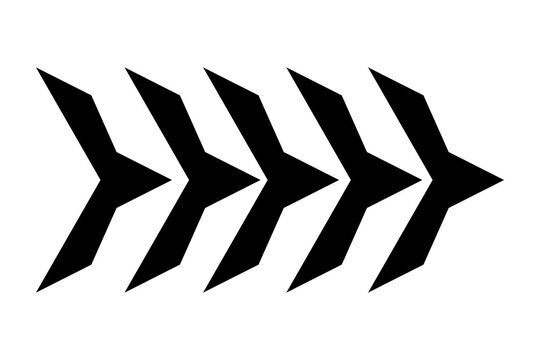 Black Sharp Chevron Arrow Icon for Modern Interface isolated on transparent background pointer direction forward speed fast