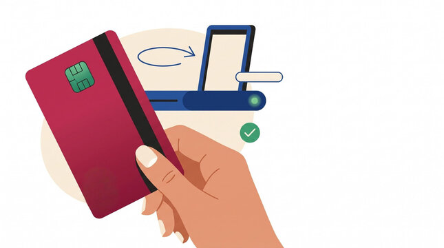 Hand holding a credit card for online payment transaction  