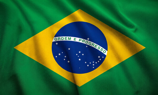 flag of brazil waving in the wind