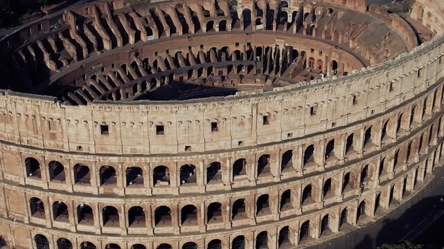 Aerial View of the Colosseum in Rome Italy
