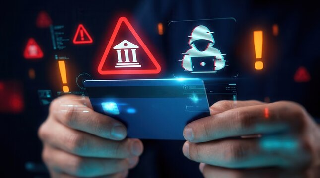 Cybersecurity analyst monitoring digital banking cyberattack and credit card fraud alerts.