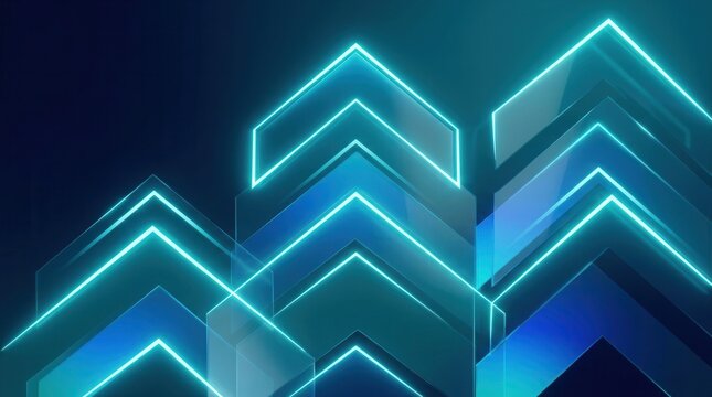 Abstract blue arrow shapes in a high definition CGI motion background