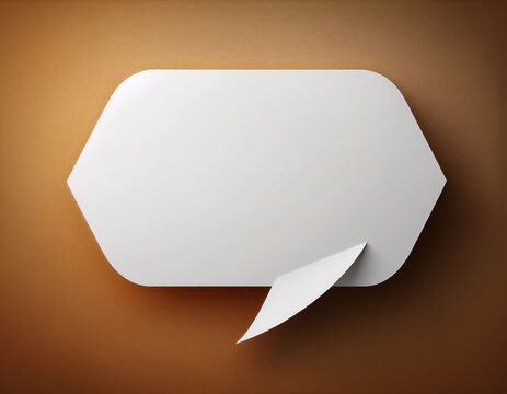 blank paper speech bubble on background