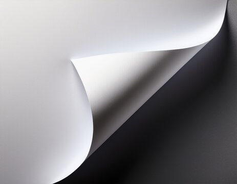 white realistic paper page mockup with white corner curled