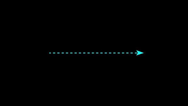 File #: 1935554247line arrow direction icon with dotted line animation on Black background. dot arrows icon sign animated with alpha channel. Motion graphics of horizontal line concept. 4k video.