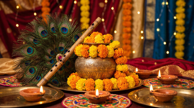 Happy Krishna Janmashtami. Lord Krishna in Happy Janmashtami festival of India.