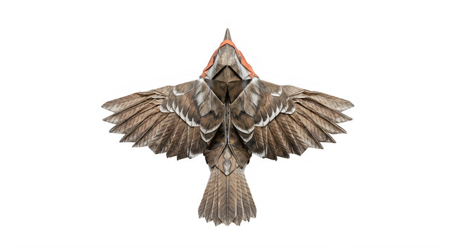 A beautiful brown hawk flying with wings spread wide