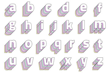 Stacked 3d alphabet set png pastel stylized typography © Rawpixel.com