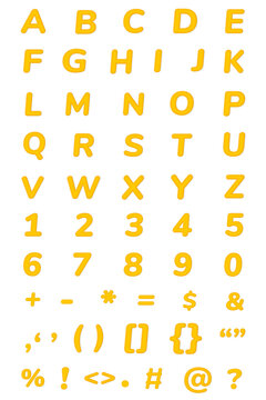 Png jelly embossed letter number sign set