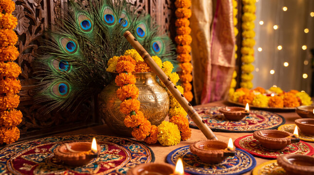 Happy Krishna Janmashtami. Lord Krishna in Happy Janmashtami festival of India.