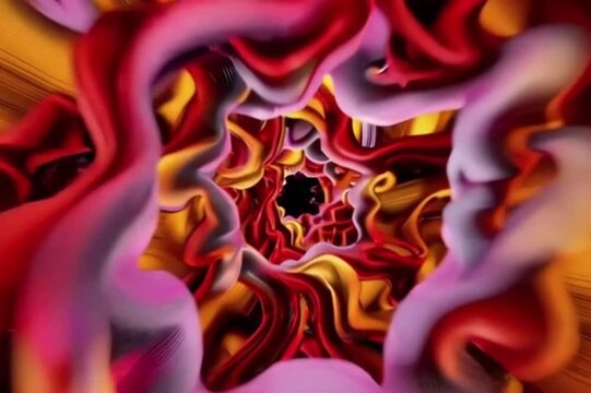 red abstract  liquid tunnel portal