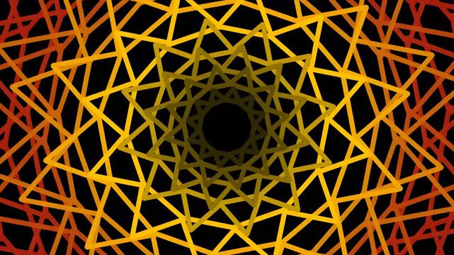 Abstract geometric pattern with vibrant interlocking star shapes