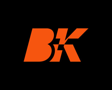Bold bk logo design with orange and black colors