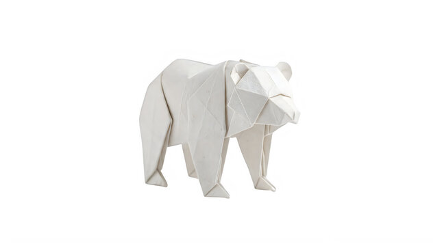 White paper origami bear figure
