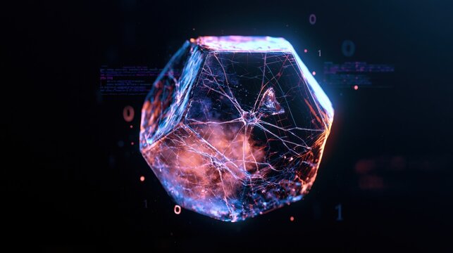 Floating Dodecahedron With Neural Structure in Digital Realm
