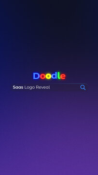Vertical SaaS Search Bar Logo Reveal &ndash; Colorful Doodle Text Typing Effect App Icon Tech Brand for Short-Form Video