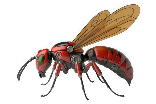 Photorealistic 3d render of a robotic insectoid creature with intricate details