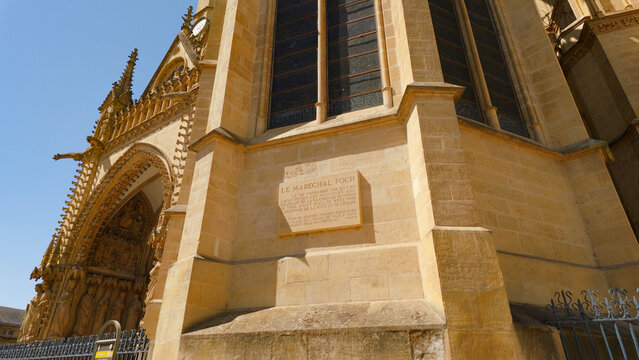 Metz Cathedral Saint Etienne standing under a clear blue sky, a historic landmark in France