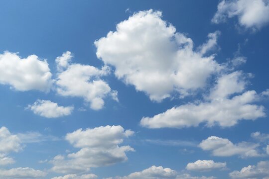 Beautiful cloudscape in blue sky, natural clouds background