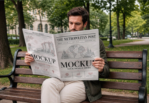 Newspaper Outdoor Park Mockup