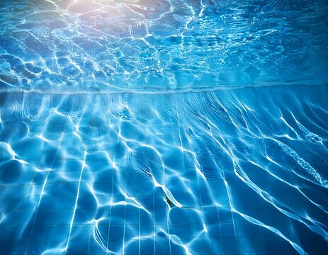 beautiful ripple wave and blue water surface in swimming pool