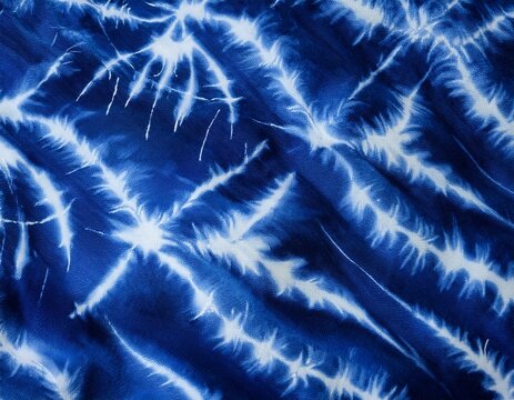 pattern of indigo batik dye on cotton cloth dye indigo fabric background