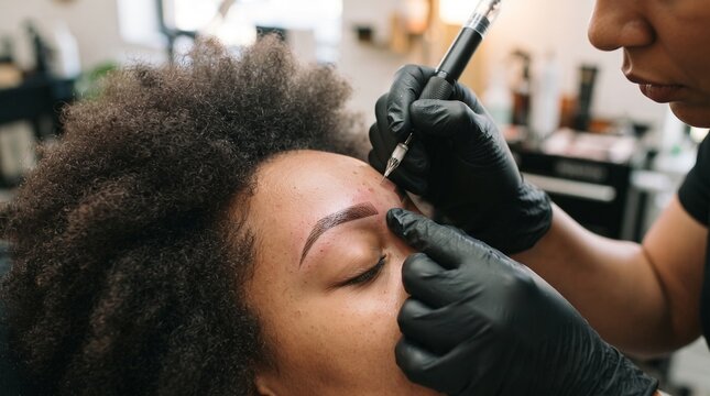 Professional Microblading Eyebrow Permanent Makeup Treatment in