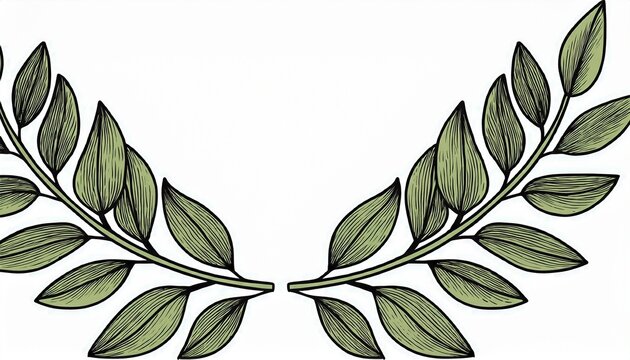 hand drawn divider with laurel branches
