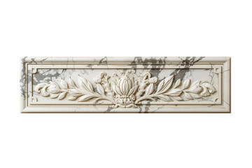 Fototapeta premium White marble botanical relief panel