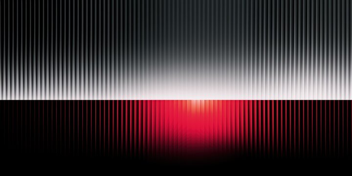 Futuristic vertical black and white lines with a glowing red core light for cybersecurity technology backgrounds and cinematic sci-fi digital design.


