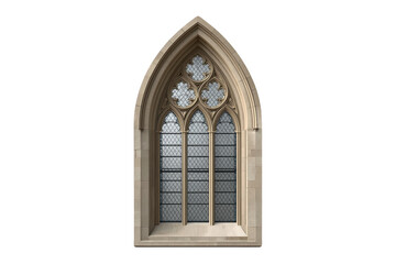 Fototapeta premium Tall gothic arched window with decorative tracery