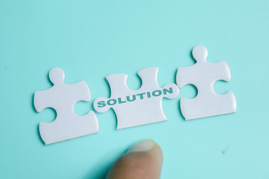 Piece of jigsaw puzzle with solution.