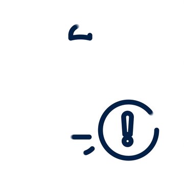 Animated Notification Bell Line Icon with Exclamation Mark Warning
