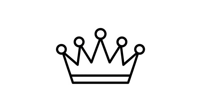 Simple black outline crown icon design