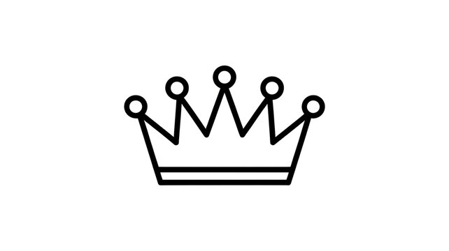 Simple black outline royal crown icon