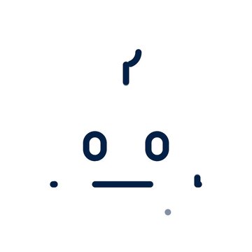 Animated Robot Head Line Icon Drawing on White Background