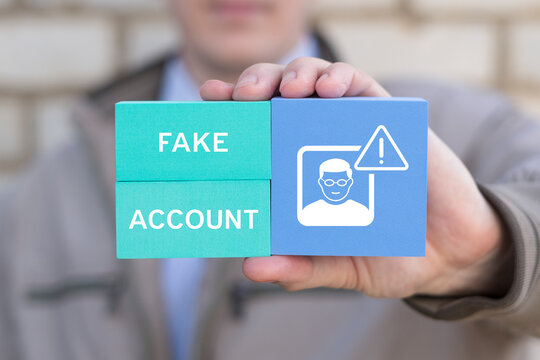 Concept of fake account. Cybersecurity. User profile hacking.