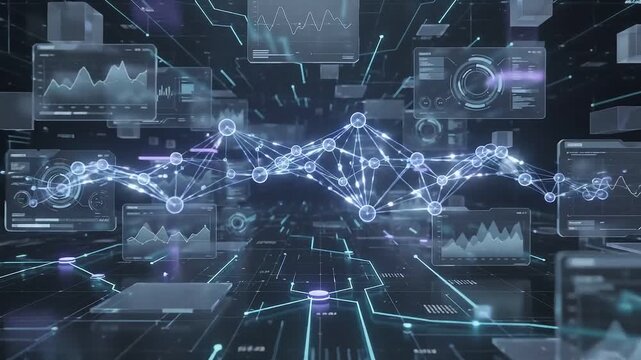 Futuristic Artificial Intelligence Digital Interface with Neural Network