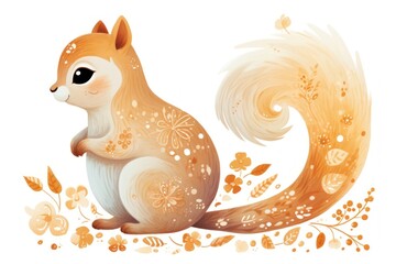 Naklejka premium Chinese squirrel animal mammal rodent.