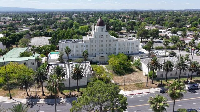 Aerial View of Historic St. Luke&rsquo;s Hospital in Pasadena, California