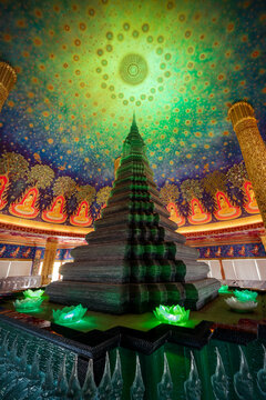 Stunning interior of Wat Paknam Bhasicharoen temple in Thailand 2025