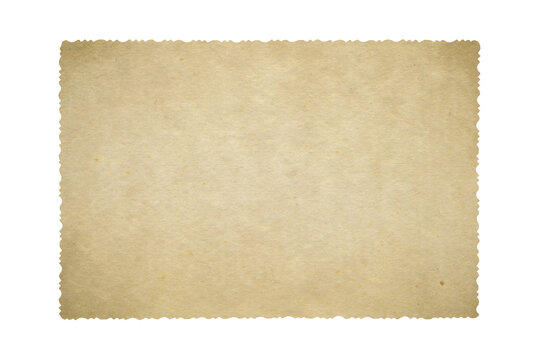 Old postcard texture with with figured edges. Retro vignette photo frame texture isolated.