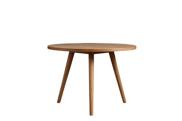 Fototapeta premium Minimal round wood table with three angled legs
