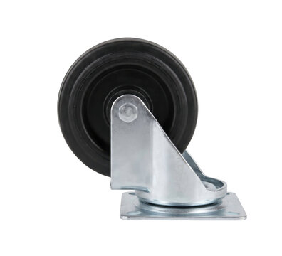Heavy duty swivel caster wheel with metal bracket and rubber tire for furniture and equipment